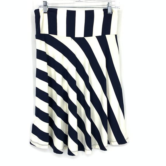 Gap Pull On Waist Jersey Knit A-Line Skirt Womens Sz S Navy Blue White Stripe - Picture 2 of 6